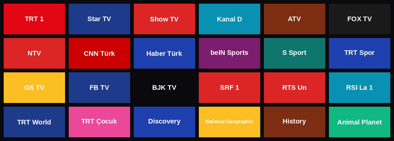 isvicreiptv.net kanal listesi - TRT, Star TV, Show TV, beIN Sports, SRF ve daha fazlası